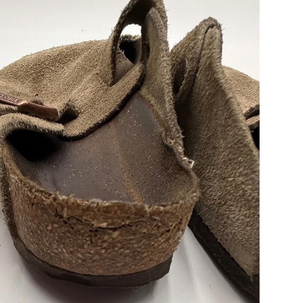 Birkenstock Boston Suede Clogs Taupe Size 41 Womens 10 Mens 8 - Picture 3 of 11